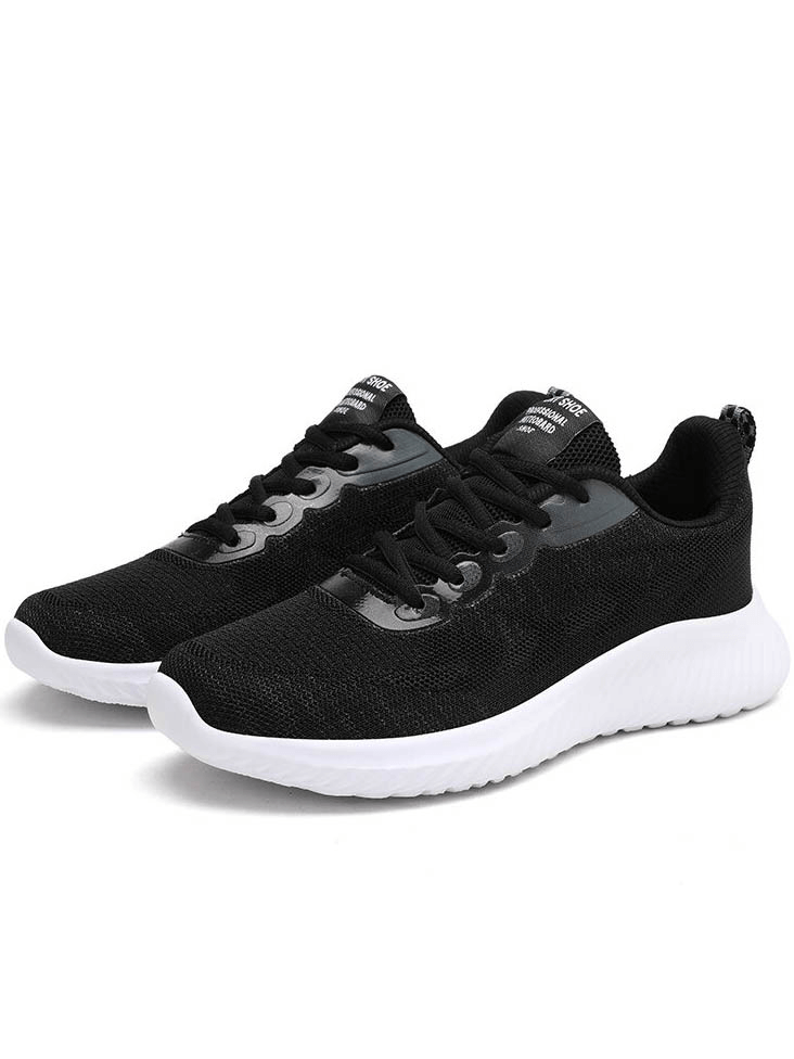 Black Doble Color Women's Running Shoes with Quick-Drying Mesh Upper and EVA Outsole, Ideal for Fitness and Running